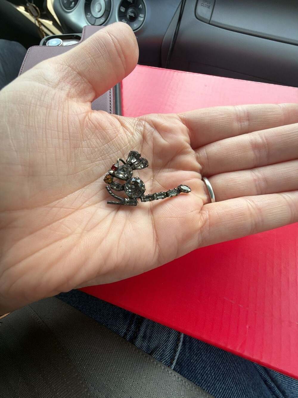 Vintage Schreiner New York Henry the Mouse Rhinestone Brooch